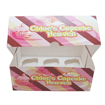 Wholesale Custom Logo Muffin Dessert Paper Box Torten Pastry Bakery Box Cupcake Packaging Boxes