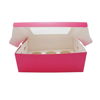 Wholesale Custom Logo Muffin Dessert Paper Box Torten Pastry Bakery Box Cupcake Packaging Boxes